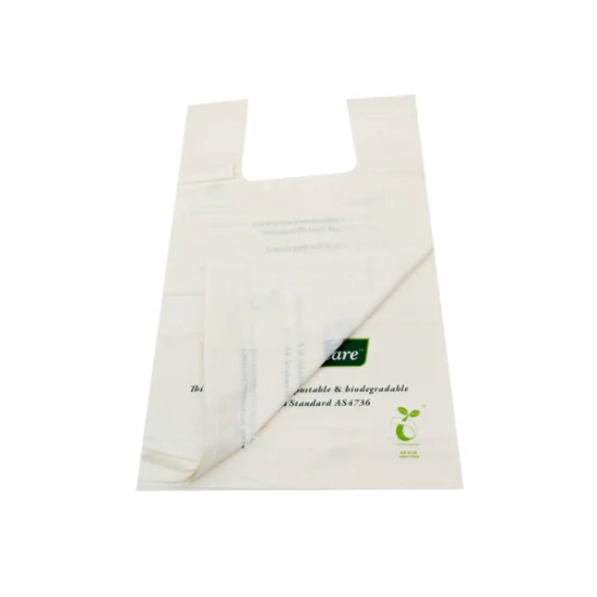 Sac fourre-tout en plastique d'achat tenu dans la main de gilet de PLA/Pbat compostable biodégradable fait sur commande